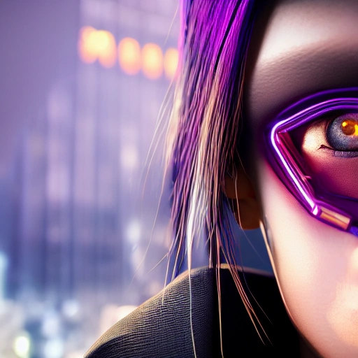 side close up portrait of 1 cyberpunk girl, detailed face, spotlight, cyberpunk city, wired, multicolored, vibrant high contrast, hyperrealistic, photografic, 8k, epic ambient light, octane render