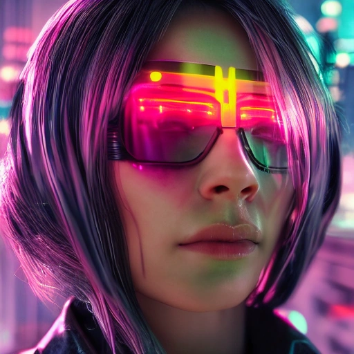 portrait of 1 cyberpunk girl, detailed face, spotlight, cyberpun ...