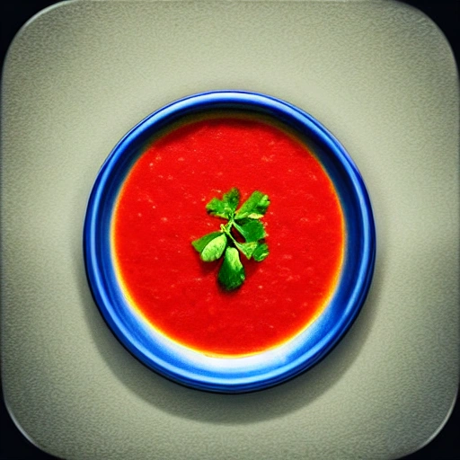 A primitive, minimal drawing of Ukrainian Borsch, view from above, app icon