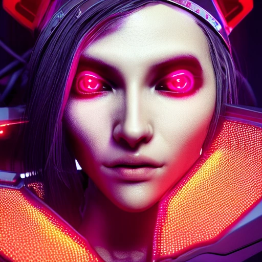 side close up portrait of 1 cyberpunk girl, detailed face, spotlight, wired, multicolored, vibrant high contrast, hyperrealistic, photografic, 8k, octane render, robotic parts, 150 mm, beautiful studio soft light, rim light, vibrant details, luxurious cyberpunk, elegant, beautiful background