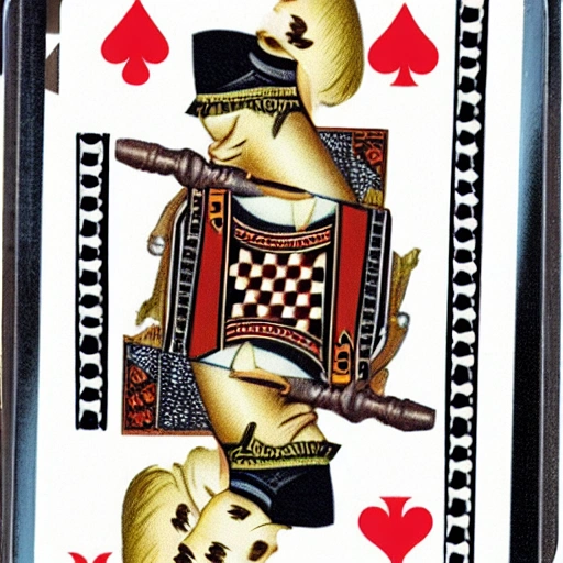 women with sword and dogs playing cards, 3D