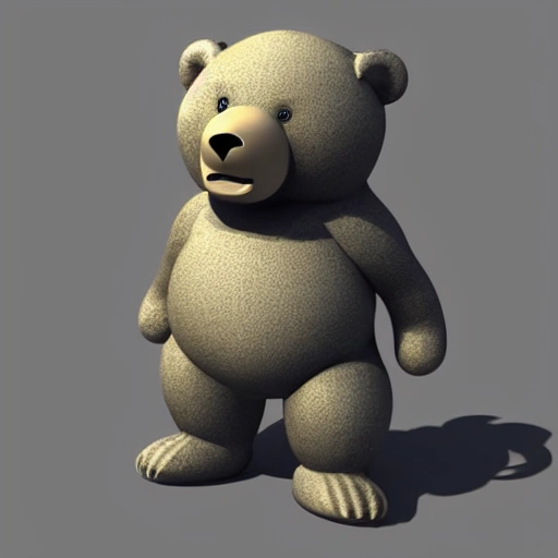 Anthropomorphic muscular bear , Cartoon, 3D, 3D