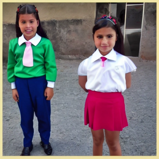 niña con uniforme escola