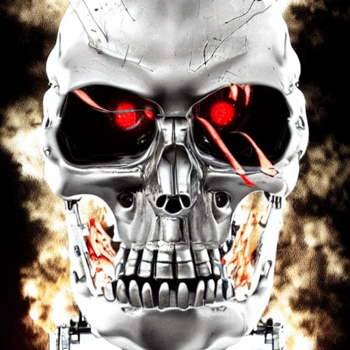 terminator, 3D,red eye