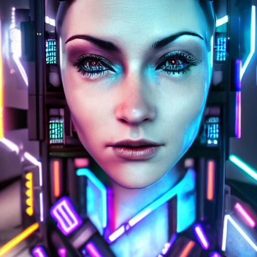 side close up portrait of 1 cyberpunk girl, detailed face, spotlight, cyberpunk city, wired, multicolored, vibrant high contrast, hyperrealistic, photografic, 8k, epic ambient light, octane render, bitcoin investor,