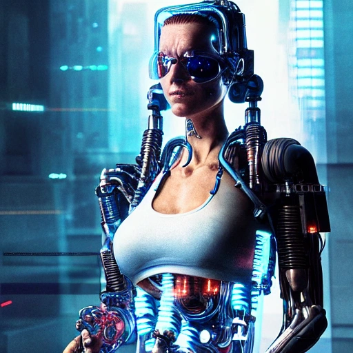 cyberpunk terminator ultra 8k 3D cyborg