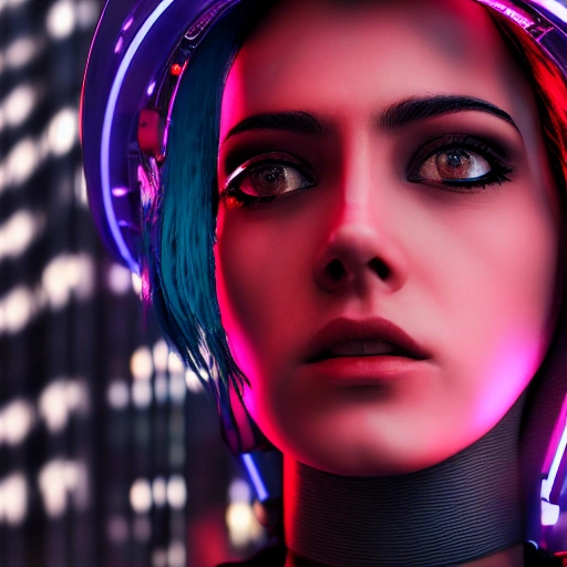 side close up portrait of 1 cyberpunk girl, detailed face, spotlight, cyberpunk city, wired, multicolored, vibrant high contrast, hyperrealistic, photografic, 8k, epic ambient light, octane render, bitcoin investor,