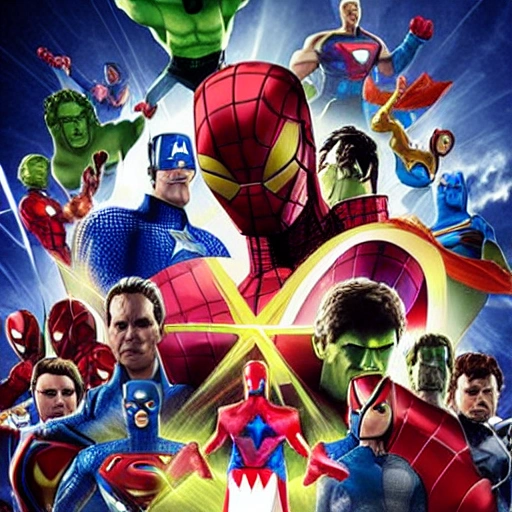 Imagen realista de super heroes marvel
