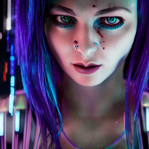 cyberpunk girl 8k 3D