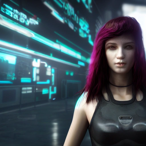 cyberpunk girl 8k 3D