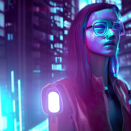 cyberpunk girl 8k 3D