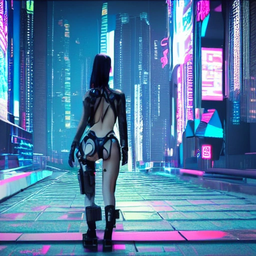 cyberpunk girl 8k 3D