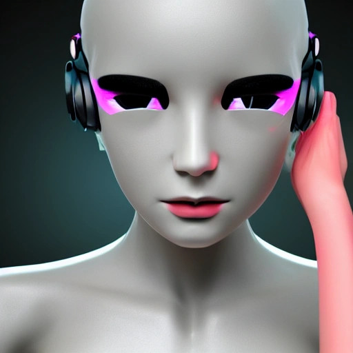 cyber girl 8k 3D face