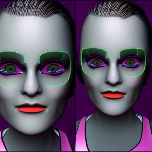 cyber girl 3D face