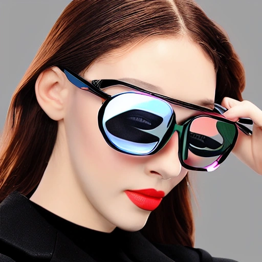 cyber girl 3D face glass