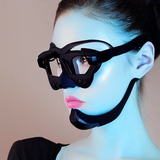 cyber girl 3D face glass