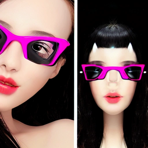 cyber girl 3D face glass