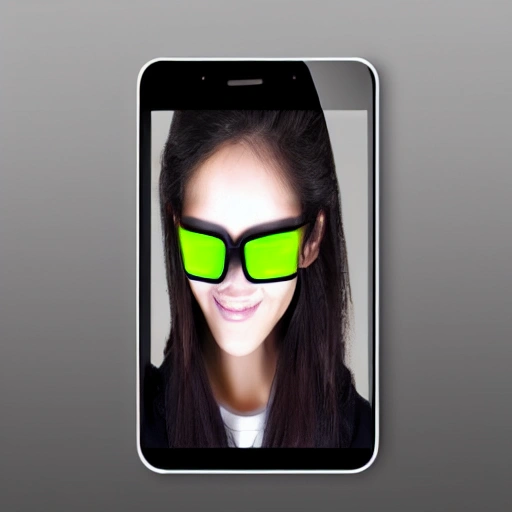 cyber girl 3D face glass