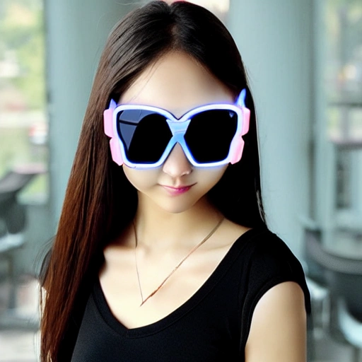 cyber girl 3D face glass