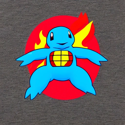 Squirtle, fire, 3D