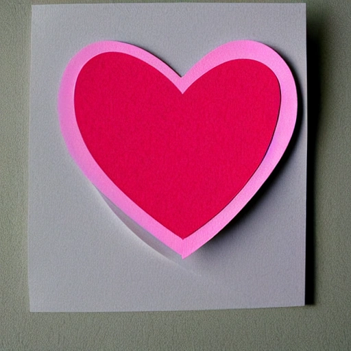 digital art, saint valentine card, several heart, pink color, paper cut art