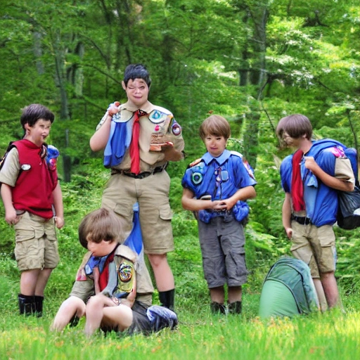 boy scouts, story telling, camping, anime