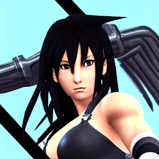 tifa lockheart, in fight stance, fighting sephiroth, in outside midgard