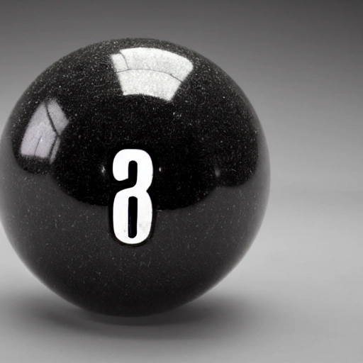 black billiard ball, with an 8 number in the center, cyberpunk background, antique details