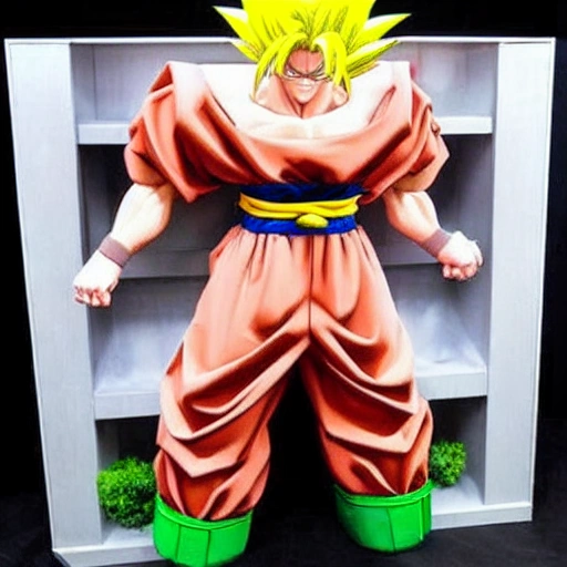 huevo gigante de juguete con traje de goku, 3D