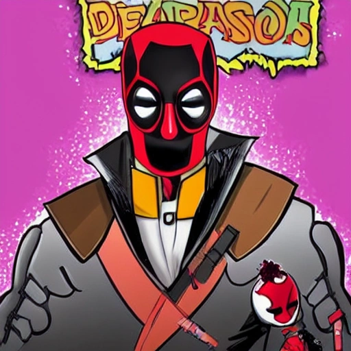 un huevo de plastico con traje de dead
pool
, Cartoon