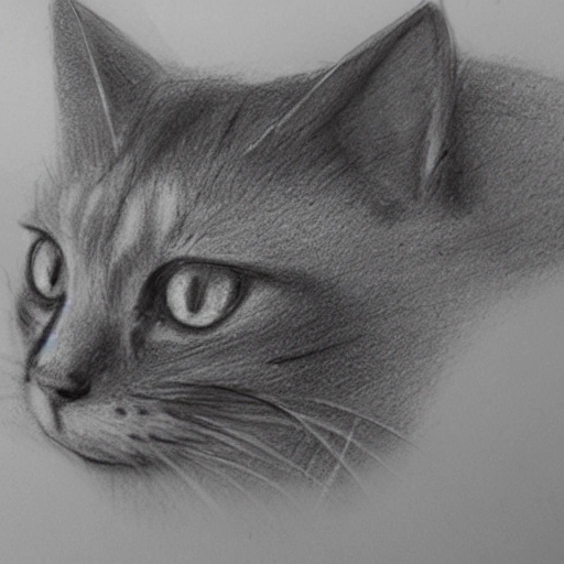 Gato , Pencil Sketch, 3D