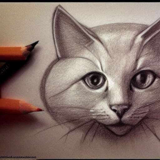 Gato , Pencil Sketch, 3D