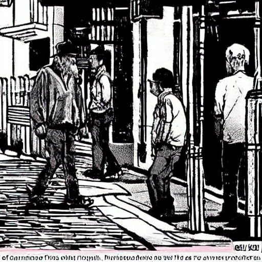 There are men who, at the age of 50, turn a corner and find themselves in the street where they were young, Cartoon