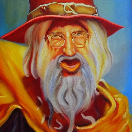 wizard and bacon, Oil Painting,