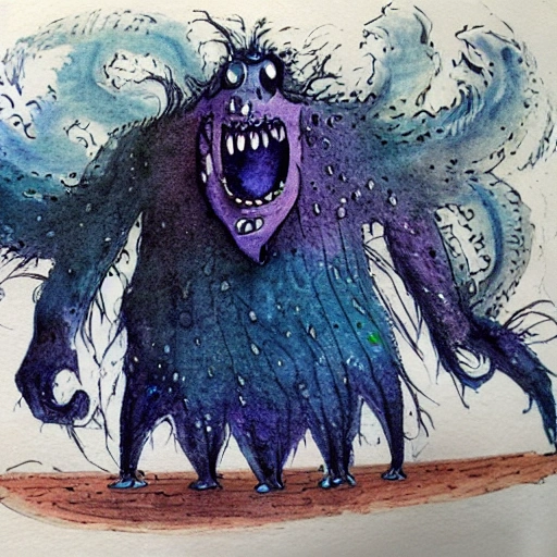 monster , Water Color, Trippy