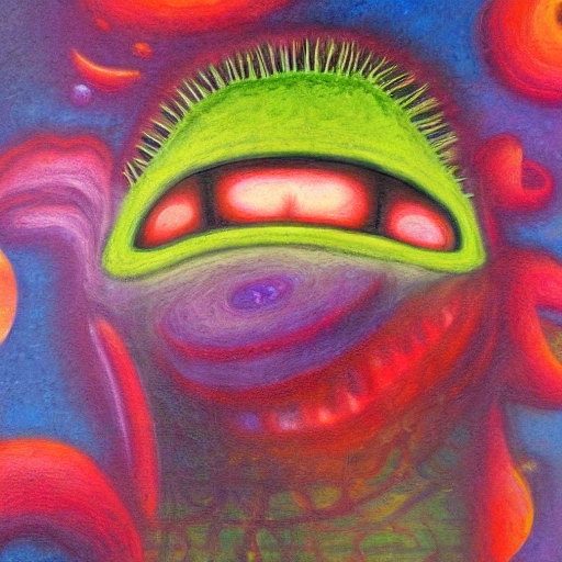monster , Trippy, Oil Painting