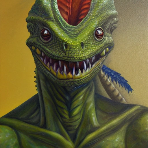 lizardman,  Oil Painting