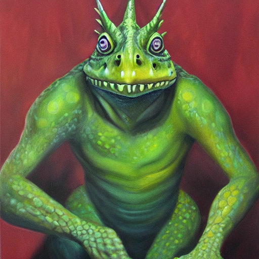 lizardman,  Oil Painting