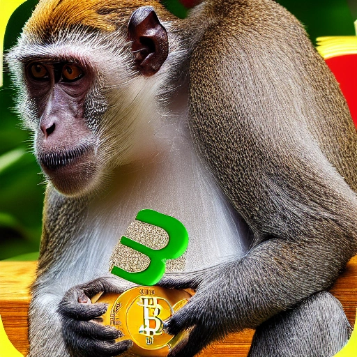 Monkey collecting bitcoins sats in solitaire