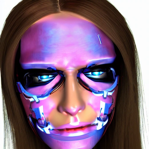 girl terminator cyber 3D face