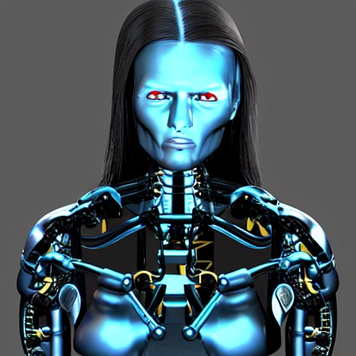 girl terminator cyber 3D face