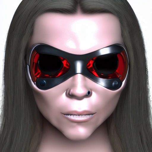 girl terminator cyber 3D face