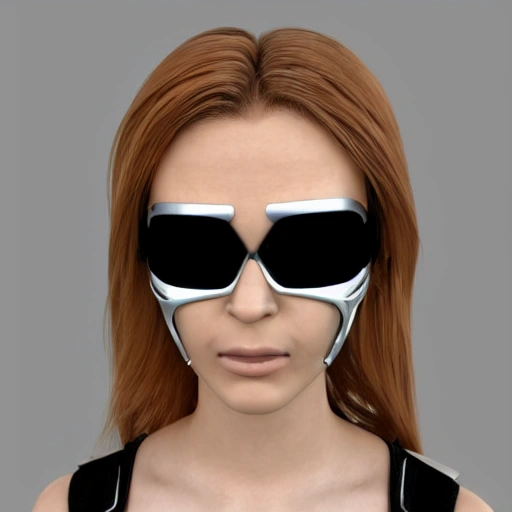 girl terminator cyber 3D face