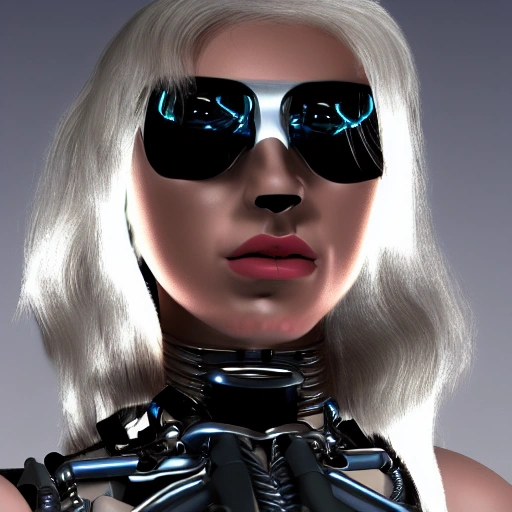 Girl Terminator Cyber 3d Face Arthubai