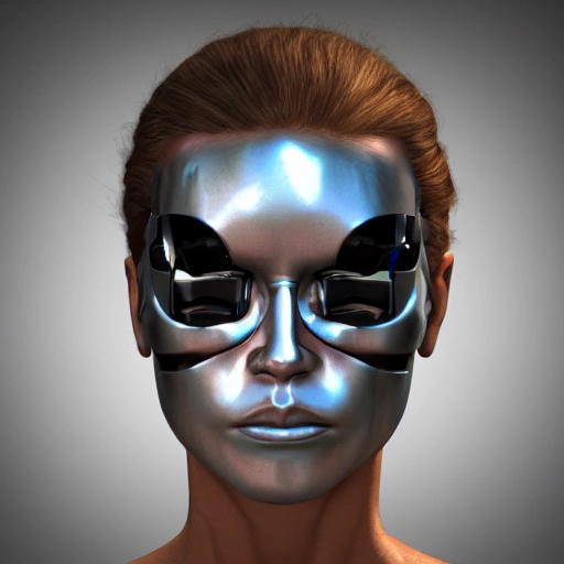 girl terminator cyber 3D face