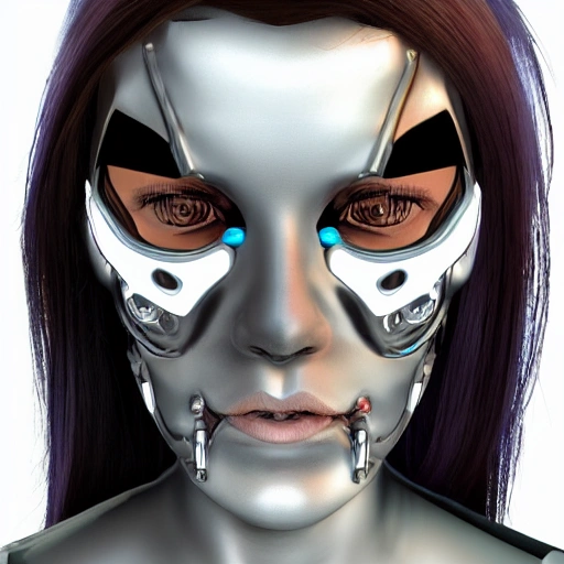 girl terminator cyber 3D face