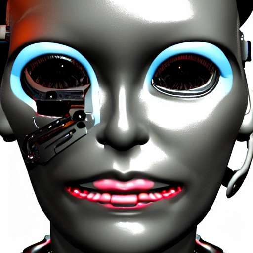 girl terminator cyber 3D face