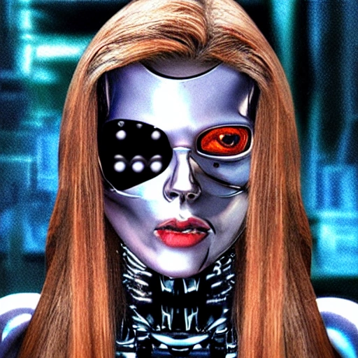 girl terminator cyber 3D face