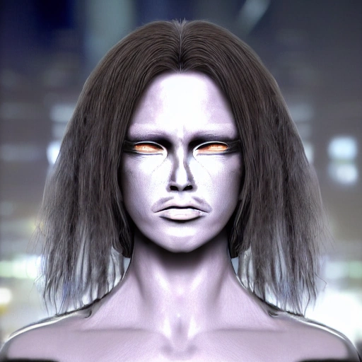 girl terminator cyber 3D face