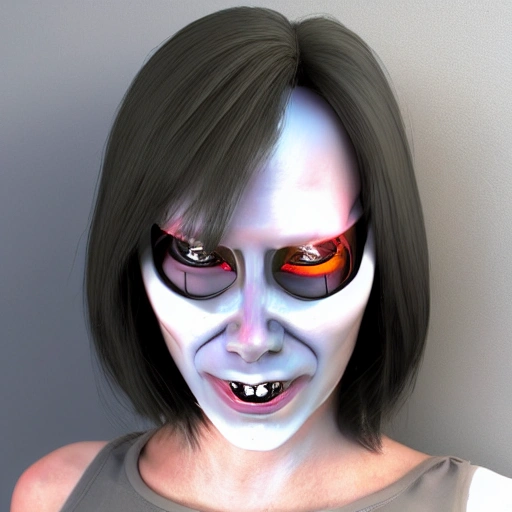 girl terminator cyber 3D face